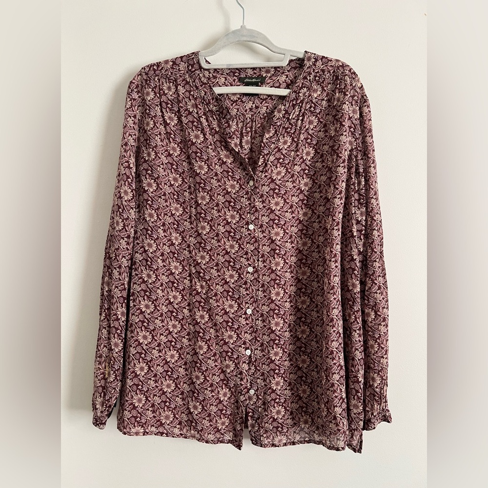 Silk blend floral blouse